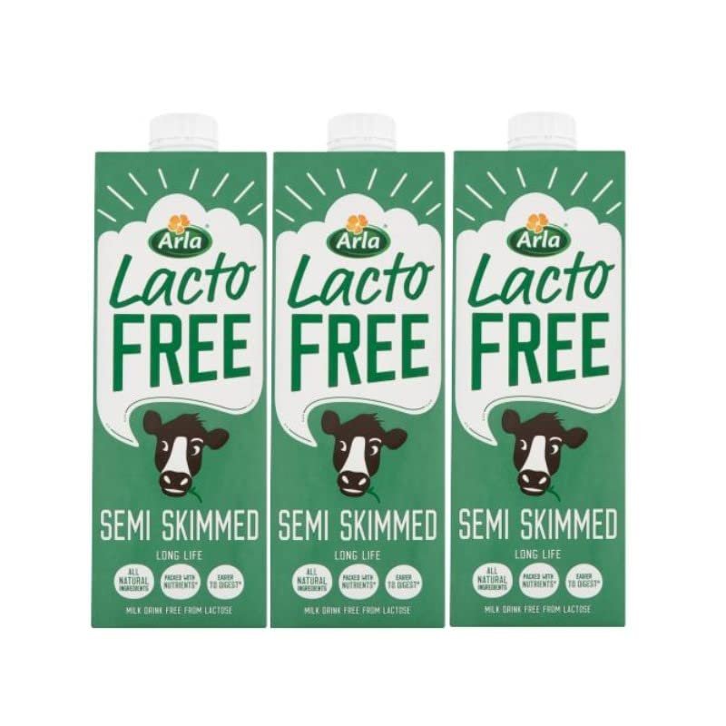 3 x 1 Litre Lactofree Semi Skimmed Long Life Milk
