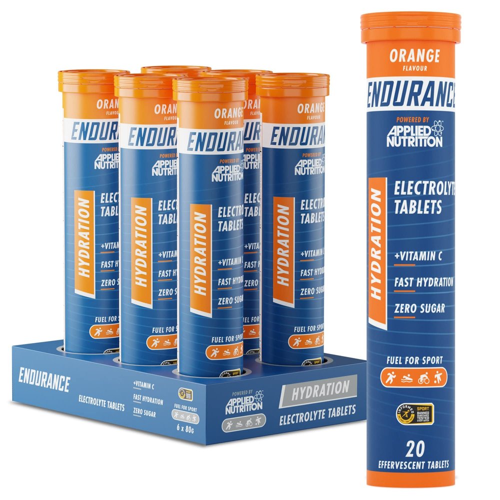 Applied Nutrition Endurance Hydration Electrolyte Tablets - 400mg Electrolytes per Serving  120 Effervescent Tablets, Sugar Free, Low Calorie, Added Vitamin C Boost Performance  Orange