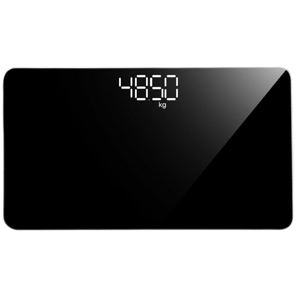 DOITOOL Rechargeable Electronic Body Weight Scale with Mirror Surface Portable Digital Bathroom Scale with Crystal Clear Led Display and Tempered Glass Compact Design for Home and Travel