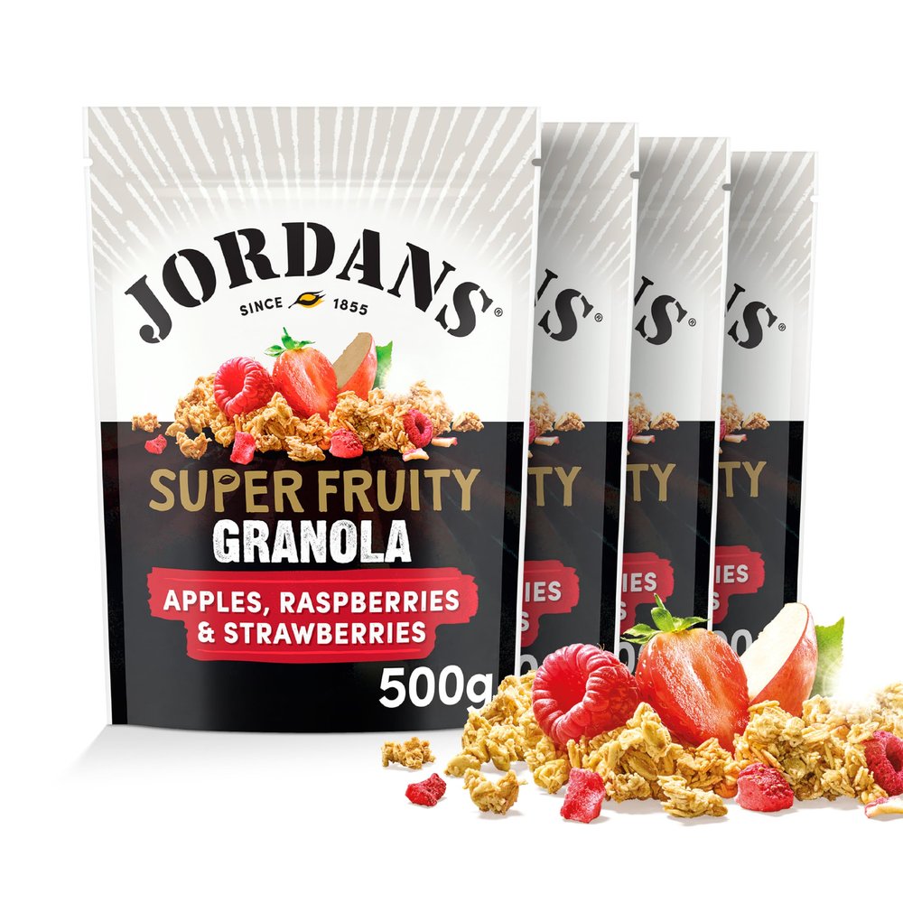 Jordans Granola Super Fruity | Breakfast Cereal | High Fibre | 4 PACKS of 500g