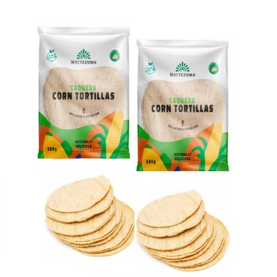 2 x Genuine Mexican Tortillas with Nixtamal 500 g, Vegan, Gmo-Free, Gluten Free