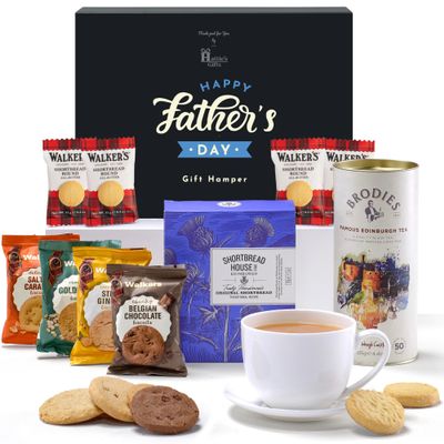 Hattie's Gifts Fathers Day Afternoon Tea Hamper Scottish Gifts for Men Luxury Shortbread & Biscuit Gift for Dad, Grandad or Stepdad