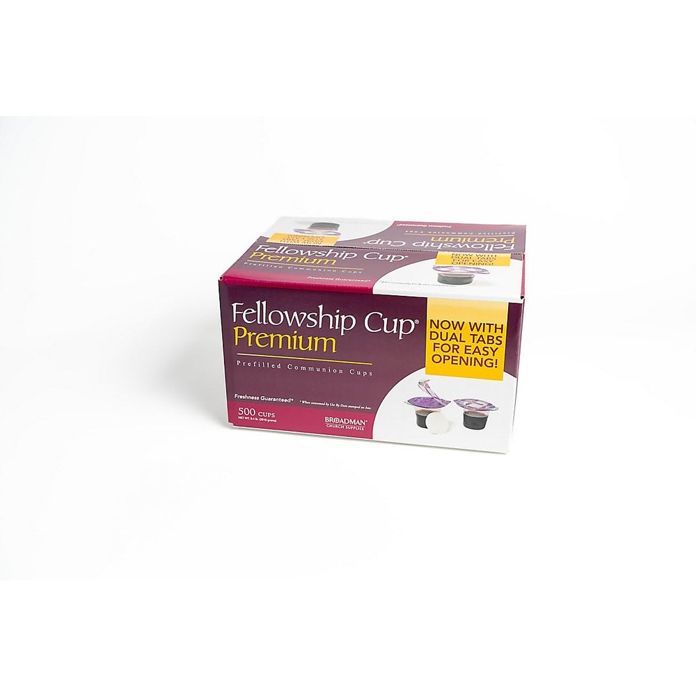 Broadman Church Supplies, Premium Easy-to-Open Dual Tab, Pre-filled Communion Fellowship Cup, 100% Concord Grape Juice blend and Wafer Set, 500 Count