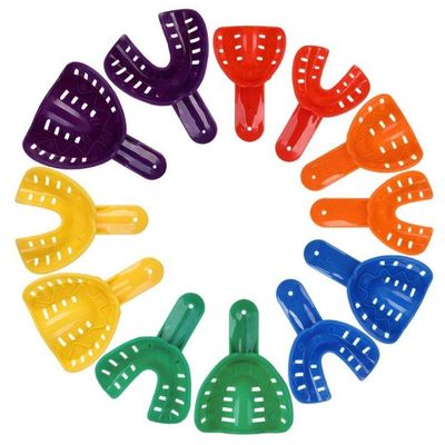 12pcs Dental Tooth Trays Dentist Plastic Teeth Holder Dental Impression Trays Dental Impression Trays