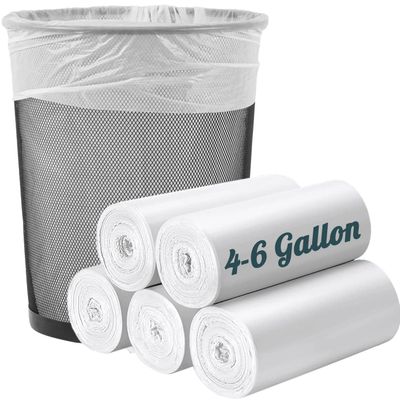 20L Bin Bags, Small Bin Bags Kitchen Food Waste Bin Liners Thick Bathroom Rubbish Bags, Corn Starch White Trash Bags Fit 18~20 Liter Trash Can, 100 Count