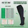 TZYSOKC 4 Pairs Plus Size Compression Socks for Women and Men 20-30 mmHg Wide Calf Extra Large for Circulation Support, Black, XX-Large view 2