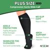 TZYSOKC 4 Pairs Plus Size Compression Socks for Women and Men 20-30 mmHg Wide Calf Extra Large for Circulation Support, Black, XX-Large view 3