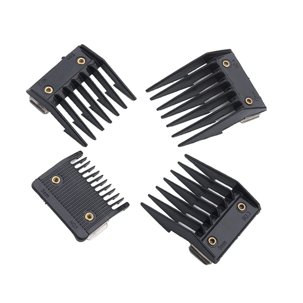 FOMIYES Positioning Comb Hair Clipper Guide Combs 4Pcs 10X4X2Cm ABS Steel Add Length User-Friendly Design for Home Grooming Hair Cutting Tool Accessories