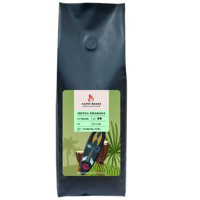 Kaphi Beans Roasted Coffee - Inzovu Rwanda - Medium Roast - 100% Arabica Beans - Freshly Roasted Whole Beans (Pack Of 1kg)
