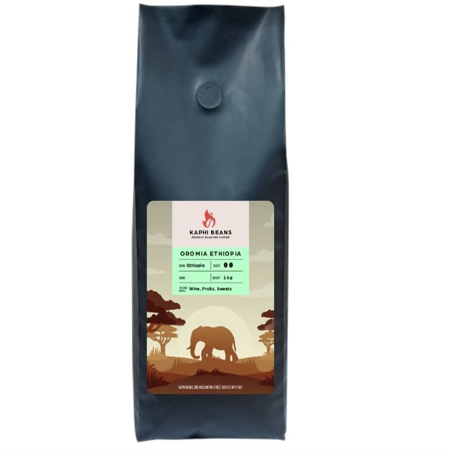 Kaphi Beans Roasted Coffee - Oromia Ethiopia - Medium Roast - 100% Arabica Beans - Freshly Roasted Whole Beans (Pack of 1kg)
