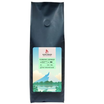 Kaphi Beans Roasted Coffee - Stonefruit Espresso - Medium Roast - 100% Arabica Beans - Freshly Roasted Whole Beans (Pack Of 1kg)