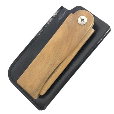 minkissy Wooden Folding Hair Comb with Case Compact Beard Comb Multi-Function for Men Wood
