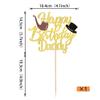Xsstarmi 1 Pack Happy Birthday Daddy Cake Topper Gold Glitter Best Dad Happy Father's Day Cake Pick for Dad Birthday Happy Father's Day Party Cake Decorations Supplies view 2