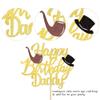 Xsstarmi 1 Pack Happy Birthday Daddy Cake Topper Gold Glitter Best Dad Happy Father's Day Cake Pick for Dad Birthday Happy Father's Day Party Cake Decorations Supplies view 3