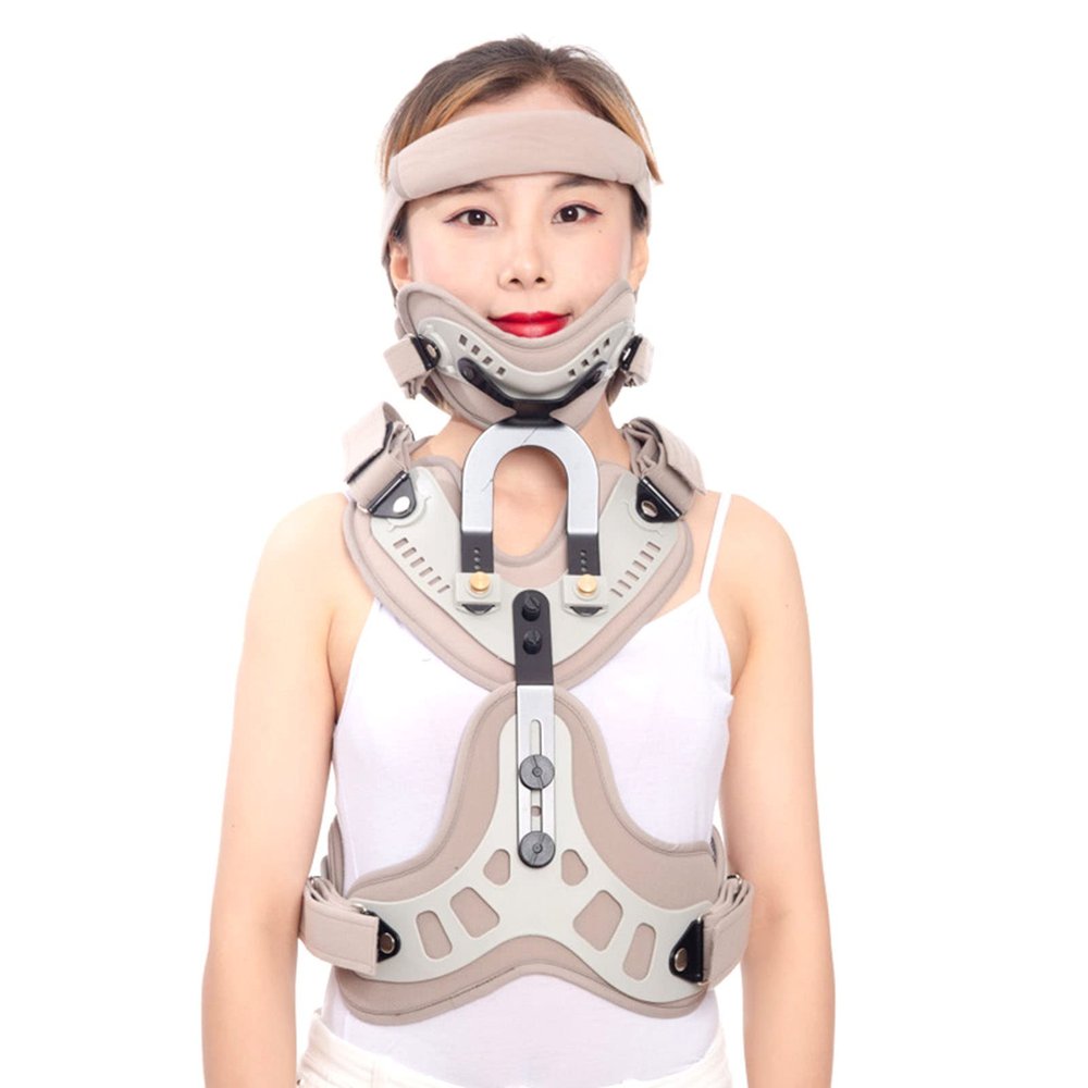 Joyfitness Orthosis Cervical Thoracic Halo Brace, Adjuatable Cervical Thoracic Orthosis Head Neck Chest Fixed Brace Cervical Thoracic Traction Device