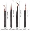4Pcs Eyelash Extension Tweezers, Portable Eyelash Extension Tweezers Set, Stainless Steel Anti Static Nail Art Tweezers for Beauty view 2