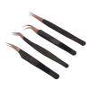 4Pcs Eyelash Extension Tweezers, Portable Eyelash Extension Tweezers Set, Stainless Steel Anti Static Nail Art Tweezers for Beauty view 3