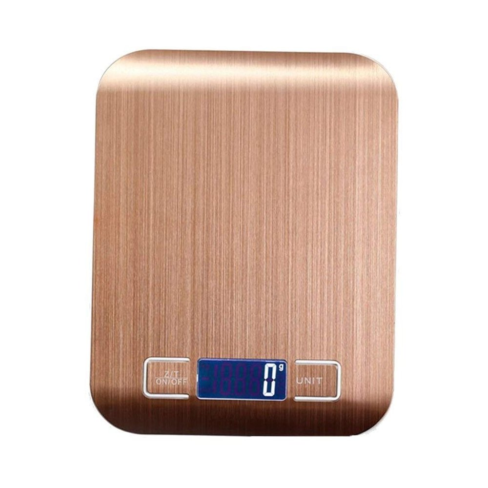 Electronic Scale,Digital Scales,Stainless Steel Electronic Weighing Scales Portable Kitchen Vegetables Weight Balance Multifunctional Digital Food Scalediscount Accurate measurement (Color : Gold 5kg)