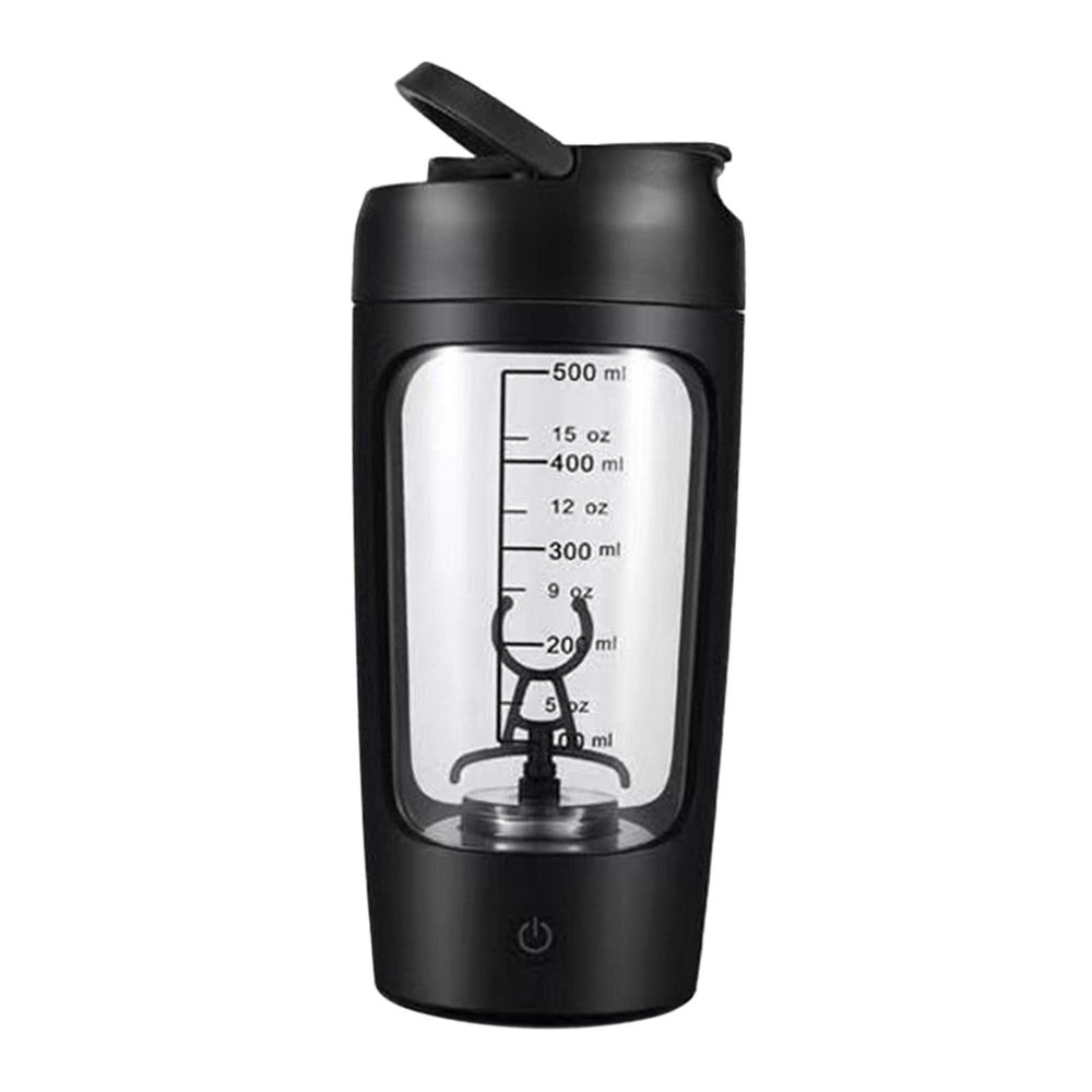 Fonowx Electric Protein Shaker Bottle, 650ml Shaker Cups Mixer Cup, for Milkshakes Coffee, black