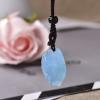 100% Natural Aquamarine Original Stone Pendant Natural Quartz Stone Raw Crystal Quartz Fashion for Men Women Jewelry DIY Gift,Random Delivery5,1pcs view 2