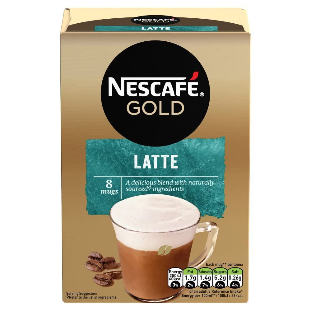 Gold Latte Instant Coffee 8 x 15.5g Sachets-Food