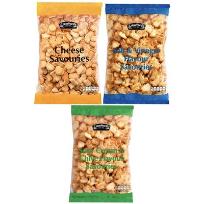 Biscuits Multipacks of Crawfords Cheese Snacks Savouries, Salt & Vinegar, Sour Cream & Chive | An Ideal Biscuits Bulk for a Gift or to Treat Yourself | Perfect for Sharing