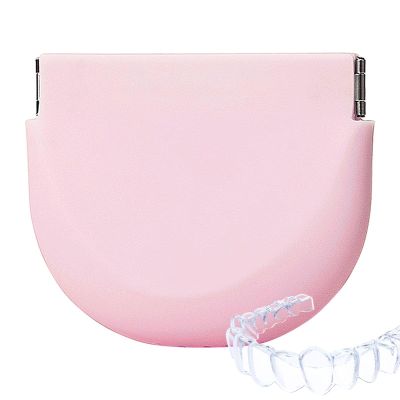 Stalf False Teeth Container - Food Grade Silicone Case for Aligner Cleaner | Vent Holes Slim Partial Denture Case, Portable Artificial Teeth Dentures Retainers