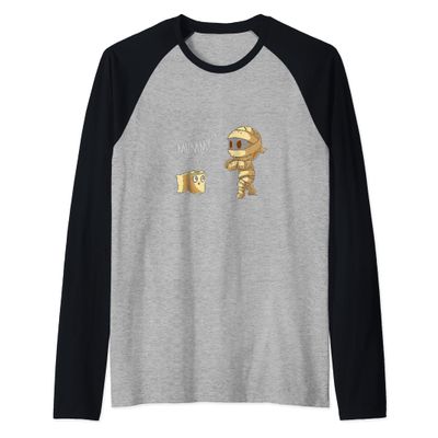 Mummy Mum Cute Toilet Paper Roll Funny Joke Awesome Gift Raglan Baseball Tee