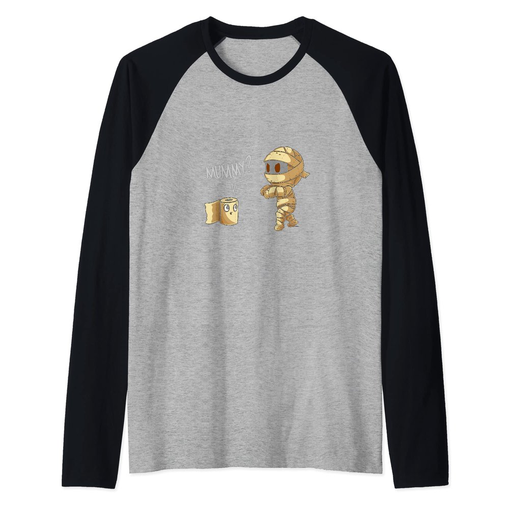 Mummy Mum Cute Toilet Paper Roll Funny Joke Awesome Gift Raglan Baseball Tee
