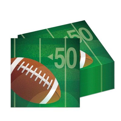 40Pcs Football Napkins Disposable Lunch Dinner Paper Napkins Set Football Party Supplies,Rugby Soccer Field Touchdown Design for Soccer Theme Party Birthday Baby Shower