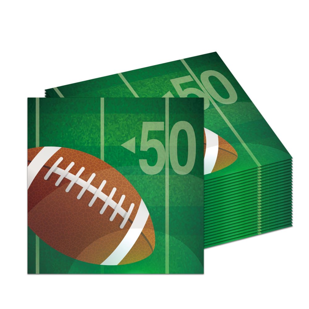 40Pcs Football Napkins Disposable Lunch Dinner Paper Napkins Set Football Party Supplies,Rugby Soccer Field Touchdown Design for Soccer Theme Party Birthday Baby Shower
