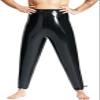Black Inflatable Sexy Latex Legging with Nozzles at Bottom Rubber Pants Trousers,Custom Color,XX-Large view 1