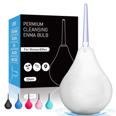 Anal Douche Enema Kit - 224ml Enema Bulb with 3 Replaceable Nozzles, Douche Bulb Douches for Men Women, Shower Douche Enemas at Home Kit for Personal Hygiene & Travel