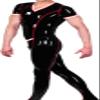 Rubber Latex Red Black Short Sleeve Bodysuit Suit Suit 0.4mm Zip,Customize,X-Small view 2