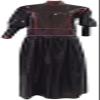 Natural Latex Clothes Women's Long Skirt Long Swing Dress Puff Sleeve Black Handmade Customization,Black+red Border,X-Large view 1
