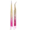 Ouligay 2Pcs Straight & Curved Tip Double Ended Nail Art Tweezers - Stainless Steel Art Rhinestone Picker Pointed Tweezers Kit for Craft, Nail Art & Jewelry Making view 1
