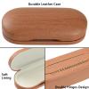 Muf 2 in 1 Contact Lens Case and Glasses Case,Double Sided Dual Use Design,Leak Proof & Portable,Tweezer and Contact Lens Solution Bottle Included for Travel Kit(Walnut Wood) view 3