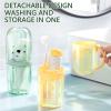 Cute Portable Toothbrush Holder Plastic Toothbrush Travel Case for Kids with Detachable Handle Multifuction Toothbrushes Toothpaste Storage Box Set for Camping Travel or Daily Use (Yellow) view 2