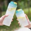 Gelb&Schwarz Ladies Water Bottle 350ML Single Layer Plastic Cup Protein Powder Shaker Cup Cup Sports Fitness Water Cup Pimp Cup Glass view 2