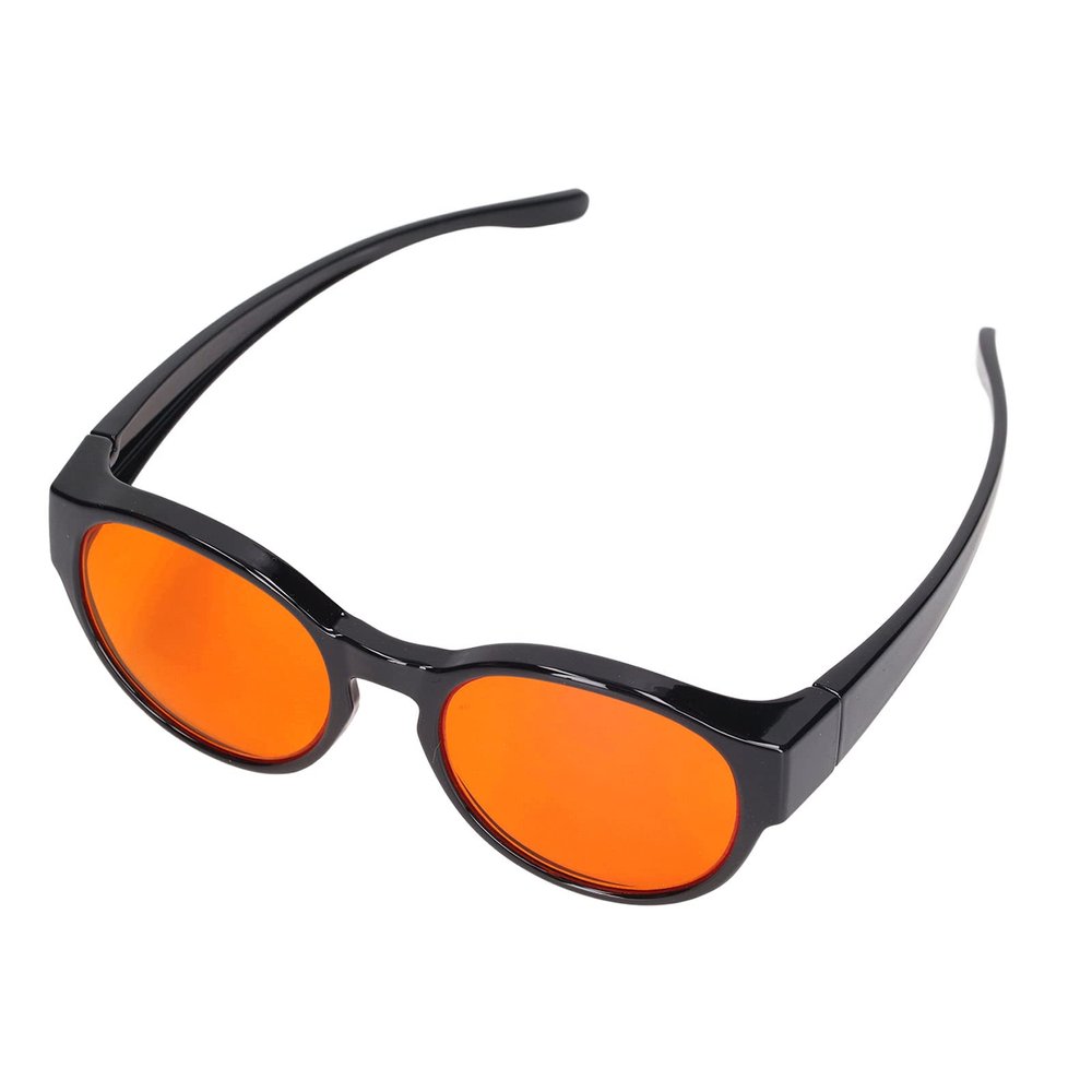 400-500nm Blue Light Gaming Glasses, Over 99.9% Blue Light Blocking Glasses, Orange Lens, UV Protection, Over Eyeglasses or on Their Own (Round Glasses Lenses)