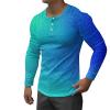 Henley Men's Long-Sleeved T-Shirt Crew Neck Long Sleeve Men's Spring and Autumn T-Shirt Loose Plus Size Shirt Regular Fit Long Sleeve Tops Sweater Tops, D Green, M view 1