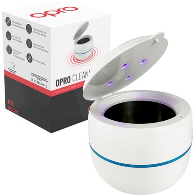 OPRO Ultrasonic UV Cleaner  Clinical-Grade Cleaning for Mouth Guards, Gum Shields, & Night Guards  Ultrasonic Retainer Cleaner, Eliminates 99.99% of Bacteria  Chemical-Free
