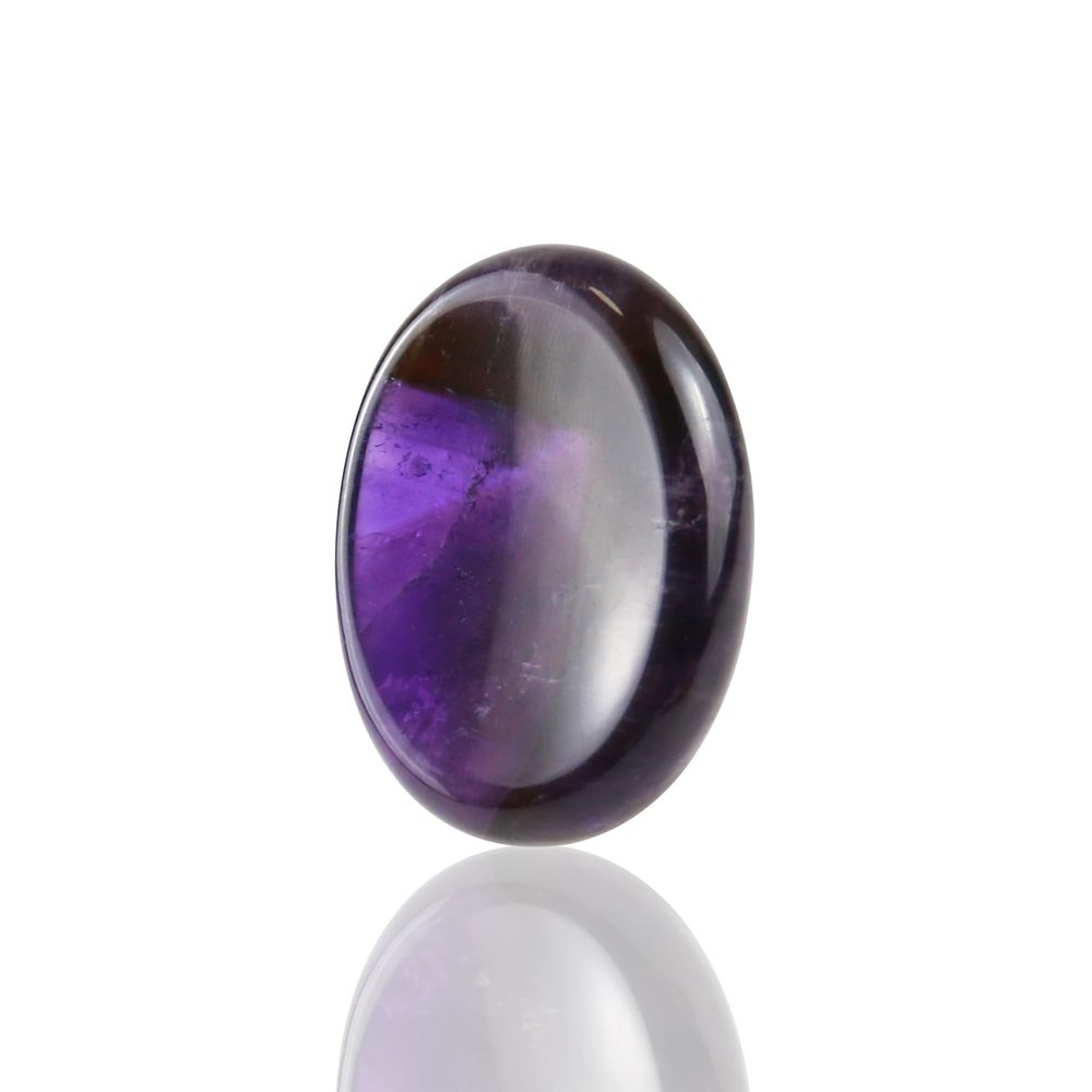 Nvzi Worry Stones Amethyst Crystal Rock for Kids, Chakra Crystals and Healing Stones, Oval Palm Stone, Thumb Stone, Crystals for Beginners, Spiritual Gifts for Women, Meditation Accessories (1PCS)