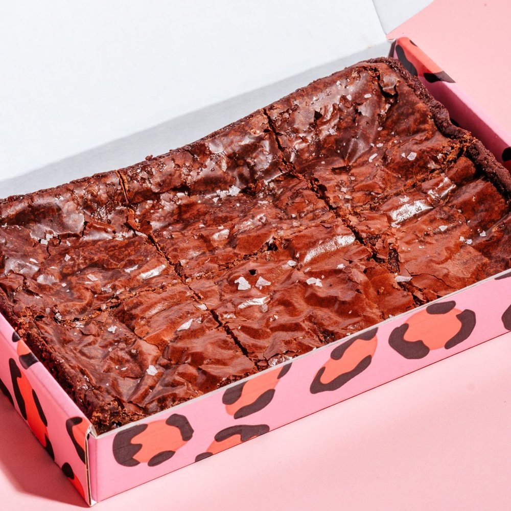 Cake or Death Sea Salt Brownie Box with 10 Brownies | Letterbox Friendly Chocolate Brownies | Delicious Brownie Gift Box | Ultimate Food Gifts for Brownie Lovers |