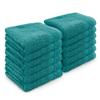 Velosso 12 Pack Premium Soft 100% Egyptian Cotton Ring Spun Soft Feel Face Cloths Flannel High Absorbent Spa, Gym, Sauna Face Towel (Jade) view 1