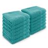 Velosso 12 Pack Premium Soft 100% Egyptian Cotton Ring Spun Soft Feel Face Cloths Flannel High Absorbent Spa, Gym, Sauna Face Towel (Jade) view 4