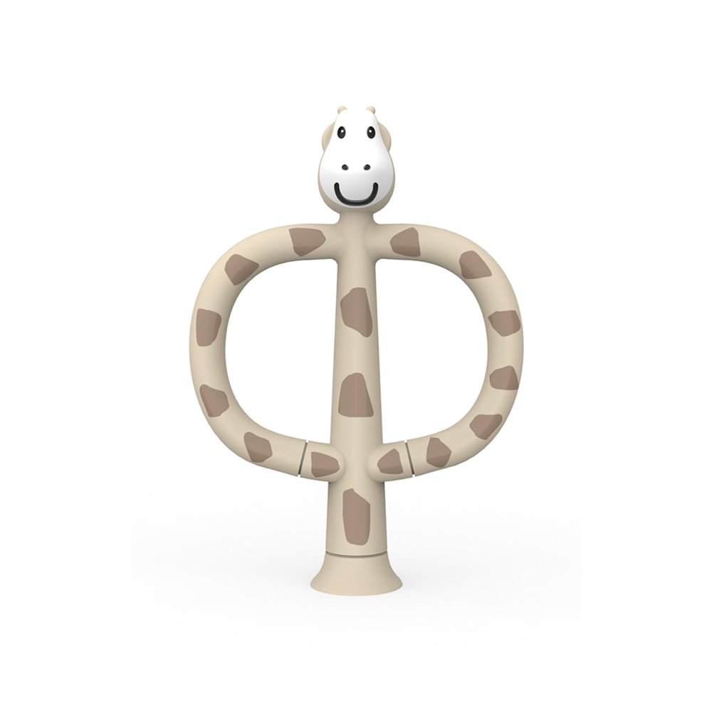 Matchstick Monkey, Silicone Training Baby Toothbrush, Antimicrobial Protection, Gentle On Gums, Easy Grip Arms Encourage Independent Brushing, 3 Months Old+, Gigi Giraffe