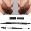 Beard Filling Pen Kit, 4ml Easily Sweat Proof Black Long Lasting Waterproof Beard Pen with Blending Four Fork Tips Brush Black 3 Years view 2