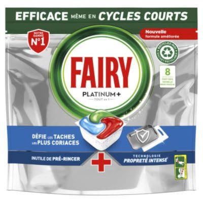 FAIRY Platinium Plus All in 1 Dishwasher Tablets - Pack of 8 Capsules