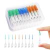 MIVAIUN 210 Pcs Silicone Interdental Brushes Dental Toothpicks,Silicone Floss Sticks Dental,Teeth Floss Sticks,Soft Gum Interdental Brush Toothpick Cleaning Tool for Oral Cleaning (Blue Green Orange) view 1
